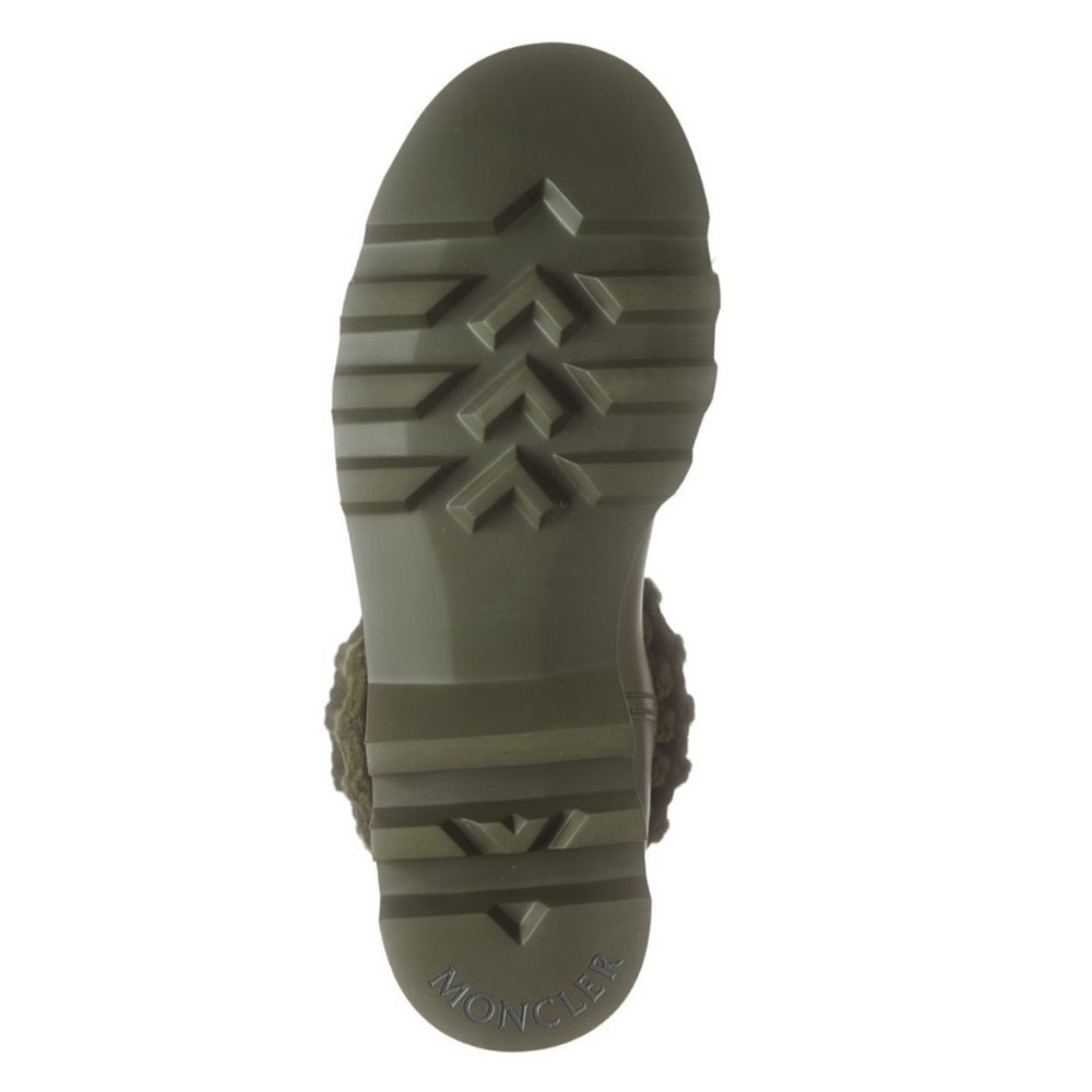 MONCLER | NIB $400 Ginette Waterproof Rain Boot in Olive Green, Size 39 - Picture 6 of 15